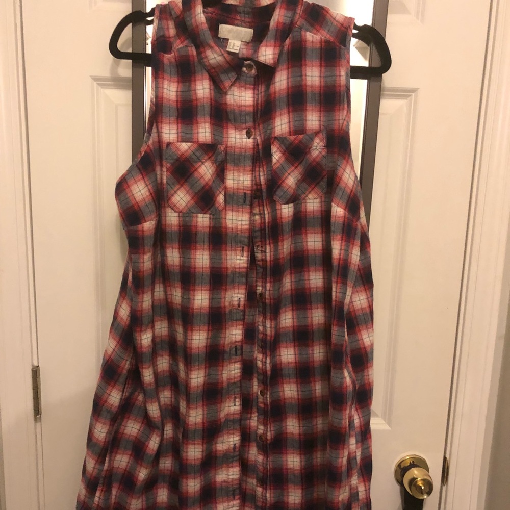 Long plaid shirt size 3x